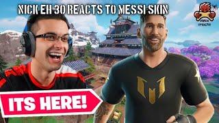 Nick Eh 30 reacts to the new *Messi Skin* in Fortnite