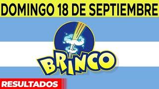 Resultados del sorteo BRINCO del Domingo 18 de Septiembre del 2022