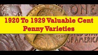 1920 To 1929 Valuable Lincoln Wheat Cent Penny Varieties Pocket Change