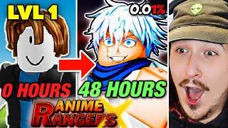 Noob GETS OVERPOWERED in 48 Hours Anime Rangers X Roblox
