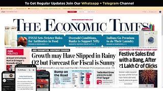 4 November 2024 | The Economic Times Newspaper | Profitnama | Daily Finance & Business News Analysis