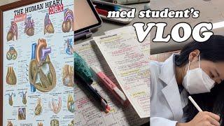 ENG) Korean Med Student VLOG | 7 Exams in 2 Weeks Average sleep 4 hours, Cardiology rotations🫀