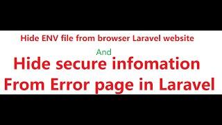 Hide env file in laravel website