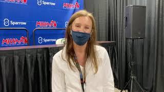 Grass Lake head coach Andrea Cabana after D3 state title game