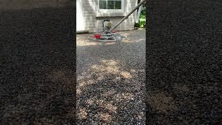 Installing and Finishing a Permeable Resin Bound Aggregate Patio with a Power Trowel