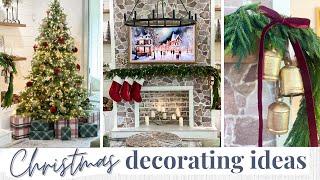 CHRISTMAS DECORATE WITH ME 2023 PART 1 | Christmas Tree Decorating, Christmas Mantle + Living Room