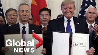 Trump and Chinese Vice Premier Liu sign Phase 1 of trade deal