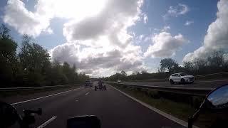 Motorway test - Zoom H1n voice recorder - motovlog audio test - Icon helmet on Suzuki Intruder VZ800