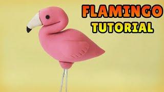 DIY how to make FLAMINGO - Easy Polymer Clay, Fondant cake Topper Tutorial