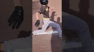 unfortunately dad coaches first base and gets a little excitable, but big triple from the lil man!!