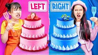 Left Or Right? Pink VS Blue Cake Decorating Challenge!!! | Baby Doll & Friends