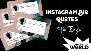 Instagram Bio Quotes For Boy's