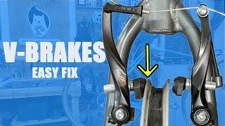 How To Fix Bike V Brake Pads Rubbing On One Side