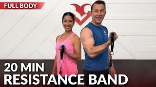20 Min Full Body Resistance Band Workout for Beginners / INT - Elastic Exercise Band for Women & Men