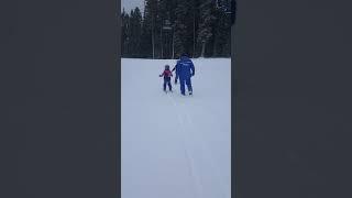 Hailey skiing for the first time