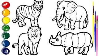 DRAW Amazing Animals in Minutes   Tiger, Lion, Elephant, Rhino!