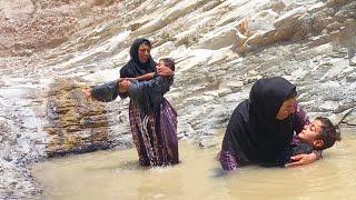 Khadijah's search and concern for Powya and Powya falling into the water tank and fainting