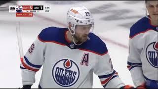 Leon Draisaitl with an amazing between the legs redirect making the score 6-1