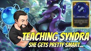 Teaching Syndra - She gets pretty smart | TFT Neon Nights | Teamfight Tactics