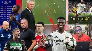 VINICIUS HATTRICK, MADRID 5 DORTMUND 2, BARCA READY, ARSENAL, MAN UTD, CITY, AND ALL LATEST STORIES