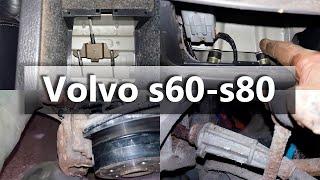 Volvo s60, s80, v70. How to replace the parking brake cable and pads.