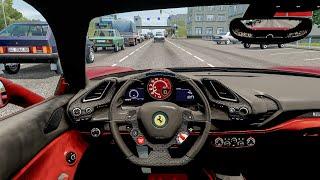 Ferrari 488 GTB 2015 | City Car Driving [Steering Wheel] - Normal Driving