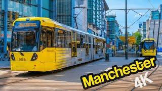 Manchester UK walking tour 4K.