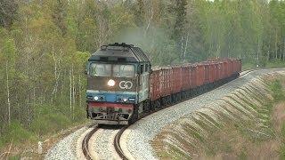 Тепловоз ТЭП70 с грузовым поездом 1 / Passenger locomotive TEP70 with a freight train 1