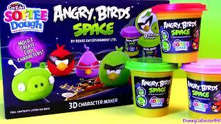 SOFTEE Dough Angry Birds Space 3D Character Maker Playset Lazer Bird, Super Red Bird Space Pig