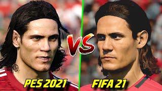  PES 2021 vs FIFA 21 -  MANCHESTER UNITED Player Faces Comparison Ft. Cavani, Van de Beek, Pogba