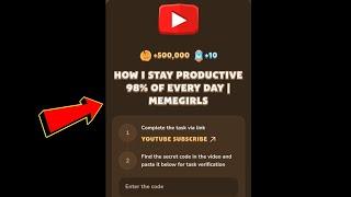 HOW I STAY PRODUCTIVE 98% OF EVERY DAY | MEMEGIRLS | Memefi New Video Code