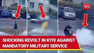 Ukraine's Mandatory Mobilisation Efforts Forces Woman To Set Herself On Fire In Kyiv | Watch