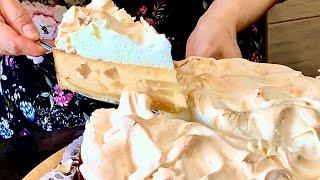 Изумительно вкусный немецкий  Творожно-Сливочный Пирог с нарезной Грушей и Безе!!!!