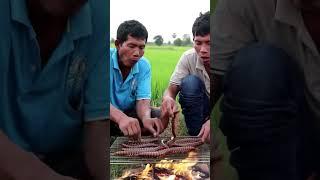 Two  man grill Hunting Giant Centipedes #cooking #eating #foodie #shortsviral #shorts  #khmercooking