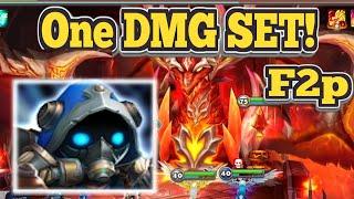 One DMG Set! Easy to Rune, F2P Dragons Abyss Hard with Kyle/Dhalsim - Summoners War