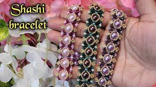 Shashi bracelet tutorial/DIY beaded bracelet with pearls and bicones/beaded jewelry making