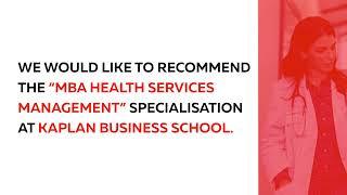 Study MBA in Health Services Management at Kaplan Business School