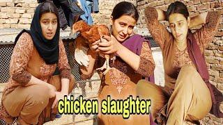 chicken slaughter || woman slaughter chicken || lady slaughter chicken || Rabia Simple Life