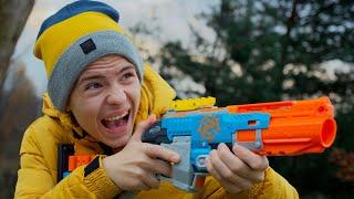 Отжал нёрф у друга! Ретро бластер Nerf Zombie Strike Sledgefire // Дизмон