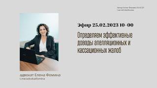 Мастер-класс "Определяем эффективные доводы жалоб". Елена Фомина. 25022023