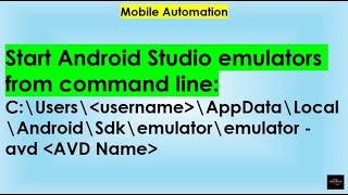 How to Start the Android Studio emulator from the command line