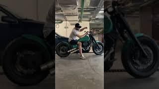 Yamaha xvs 1100 Green Bobber Exhaust sound #shorts