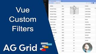 Custom Filter Templates for AG Grid's Vue Data Grid