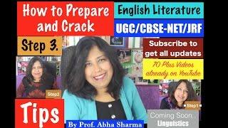 English Literature : How to crack CBSE/UGC-NET/JRF EXAM by Prof.Abha Sharma (Step 3)