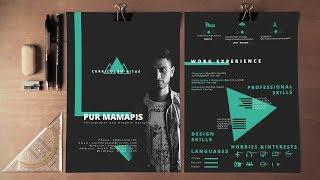 Self Promotion Resume / CV Dark Theme Photoshop  - Free Download