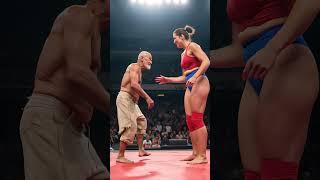 Skinny Grandpa knocks down Female Wrestler! #kungfu #boxing #wushufight
