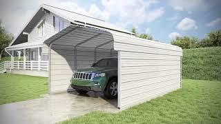 VersaTube 2-Sided 12x20x7 Classic Steel Carport Kit