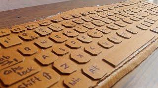 how to make cardboard keyboard. || cardboard keyboard school project. || very easy......