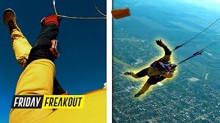 Friday Freakout: High-Speed Premature Opening Rips Skydiver's Container + Reserve Entanglement