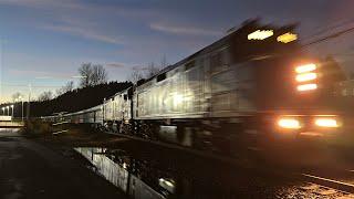 Into The Night!!! VIA 2 The Canadian (Passenger Train) @ Hatzic BC Canada 09DEC24 F40PH-2d 6415 Lead